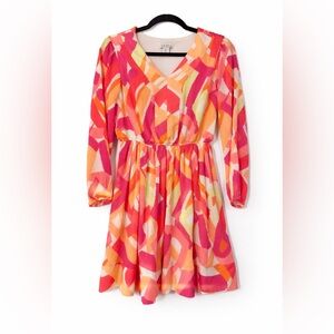 NICOLE MILLER NEW YORK COLORFUL PRINTED PLEATED DRESS SMALL